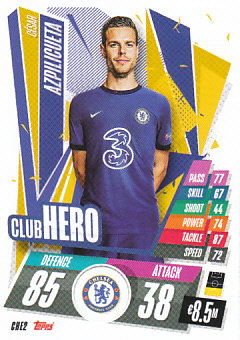 Cesar Azpilicueta Chelsea 2020/21 Topps Match Attax CL Club Hero #CHE02